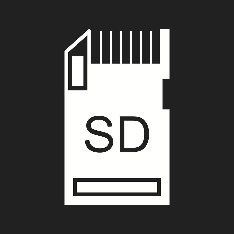 Beautiful SD card Vector Glyph icon