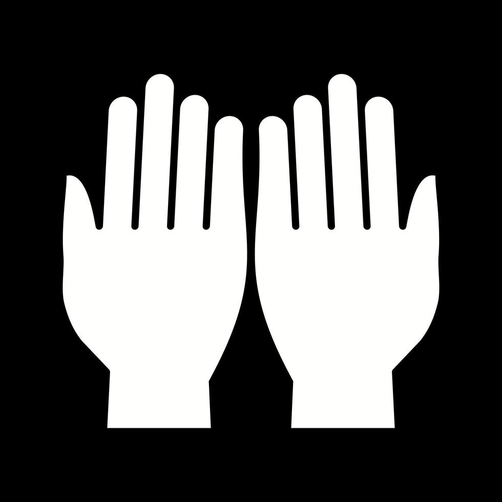 Beautiful Praying Hand Glyph Vector Icon