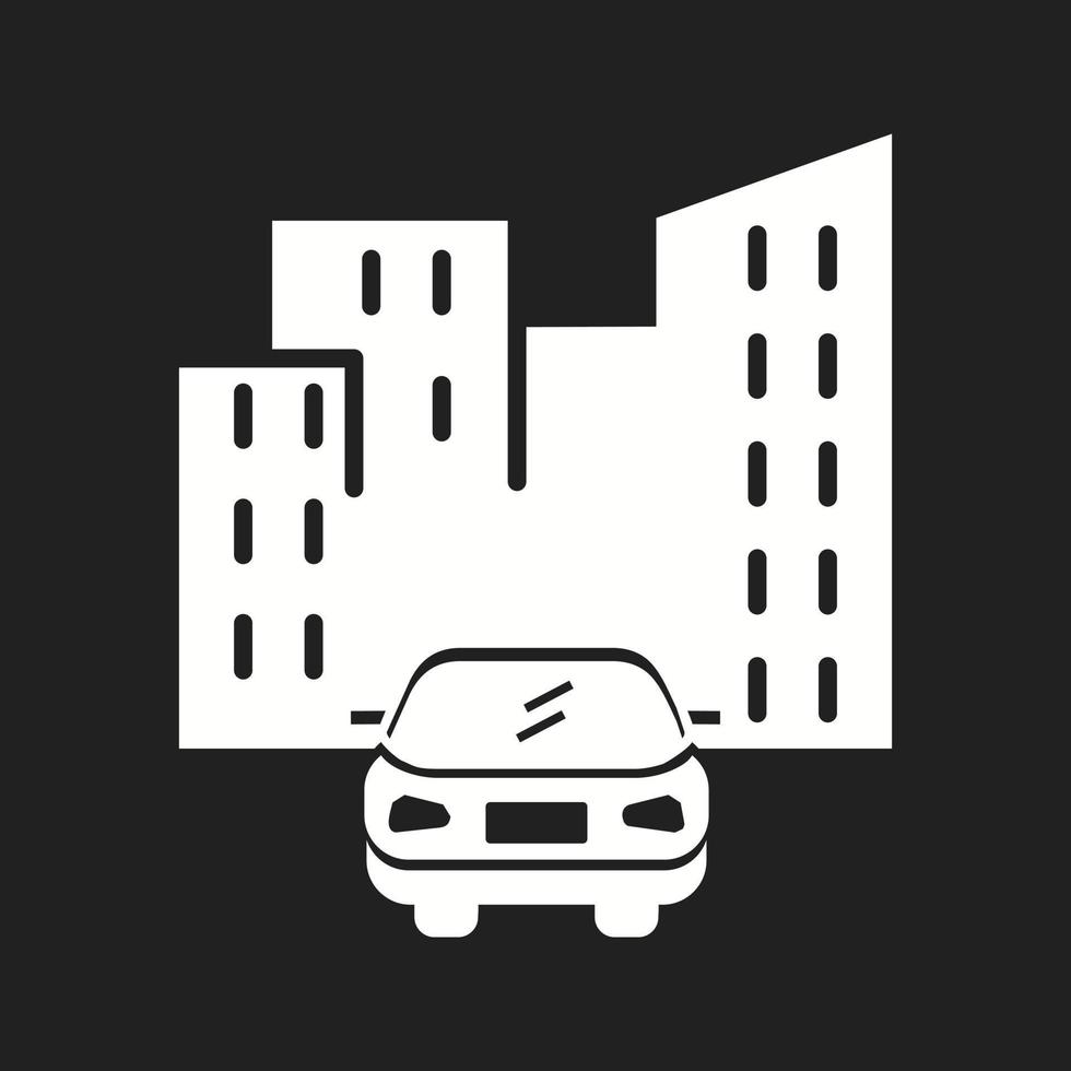 Beautiful Car in city Vector Glyph Icon