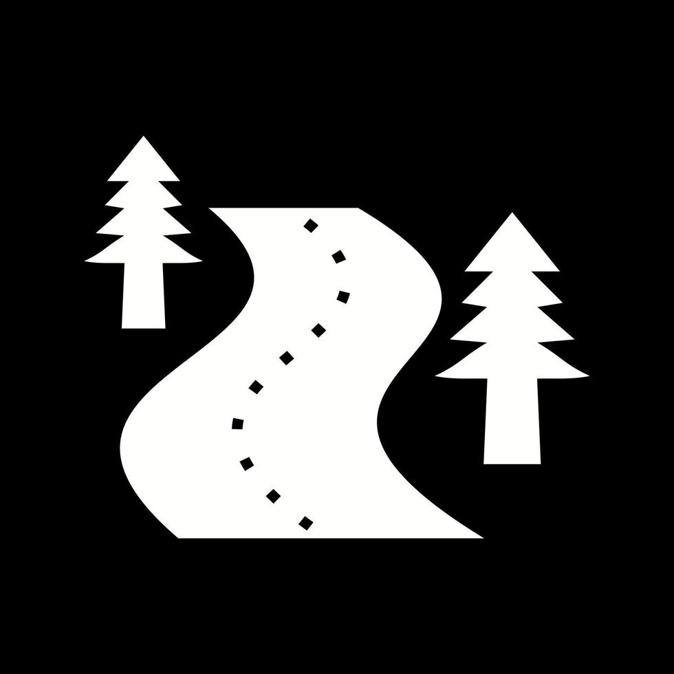 Beautiful Road Glyph Vector Icon