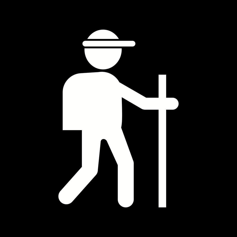 Beautiful Hiking Glyph Vector Icon