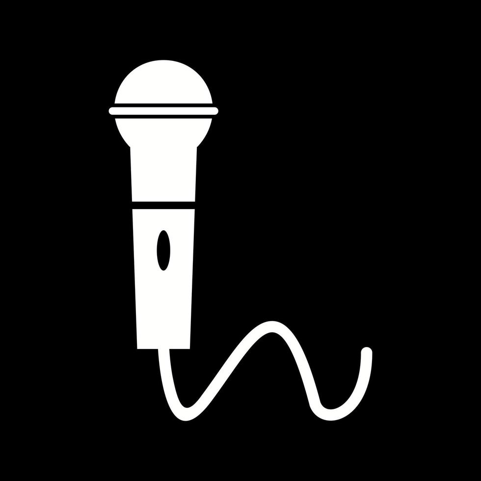 Beautiful Microphone Glyph Vector Icon