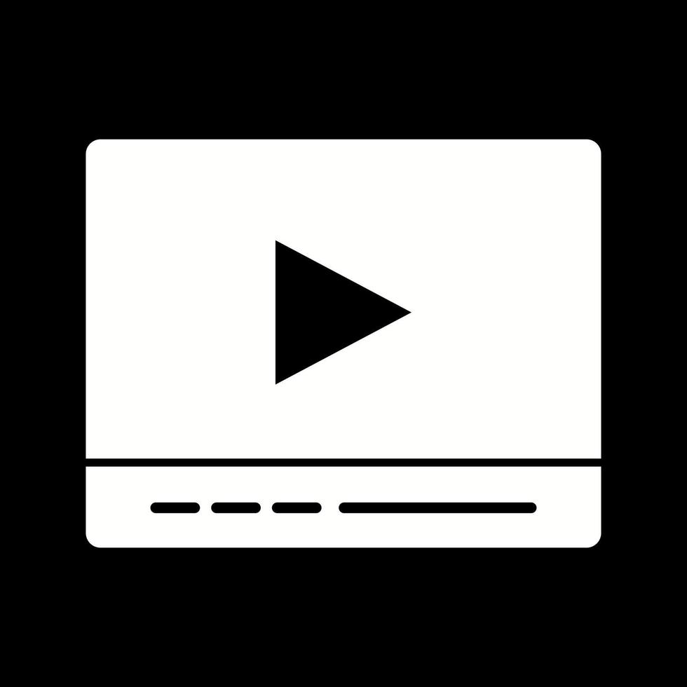 Beautiful Video Player Glyph Vector Icon