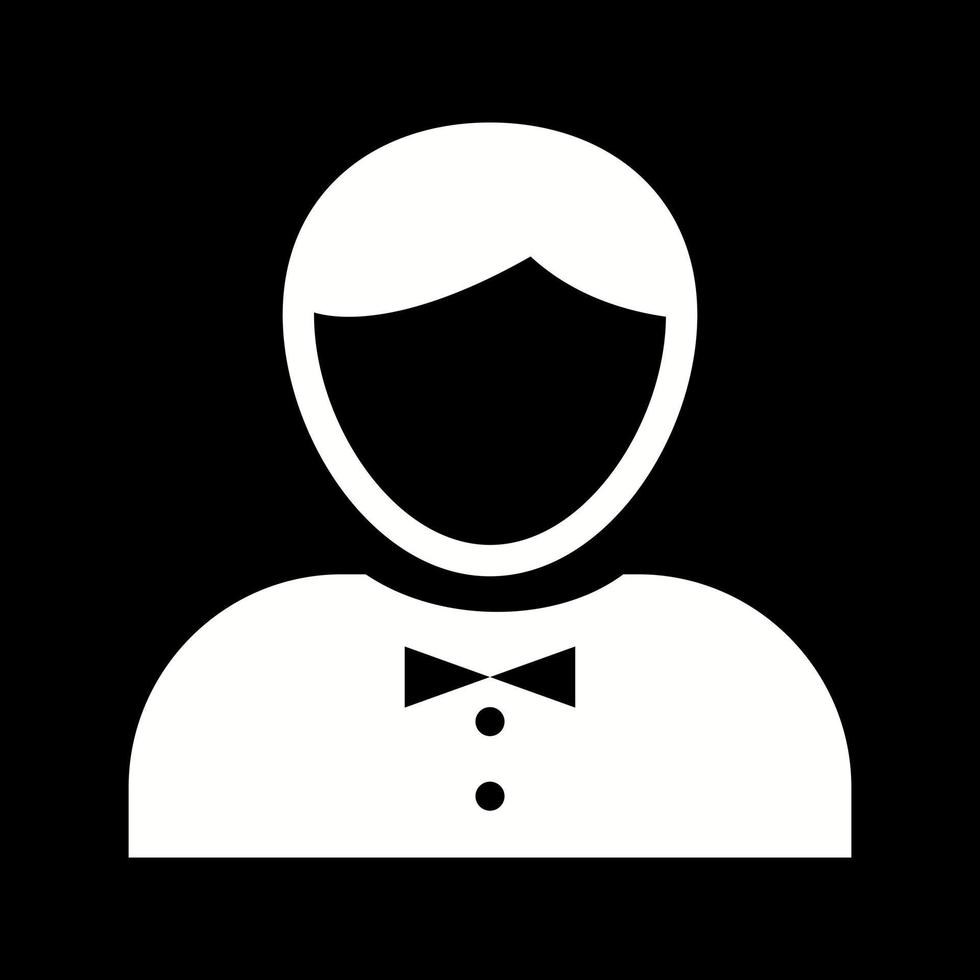 Beautiful Waiter Glyph Vector Icon