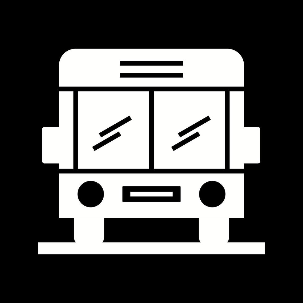 Beautiful School Bus Glyph Vector Icon
