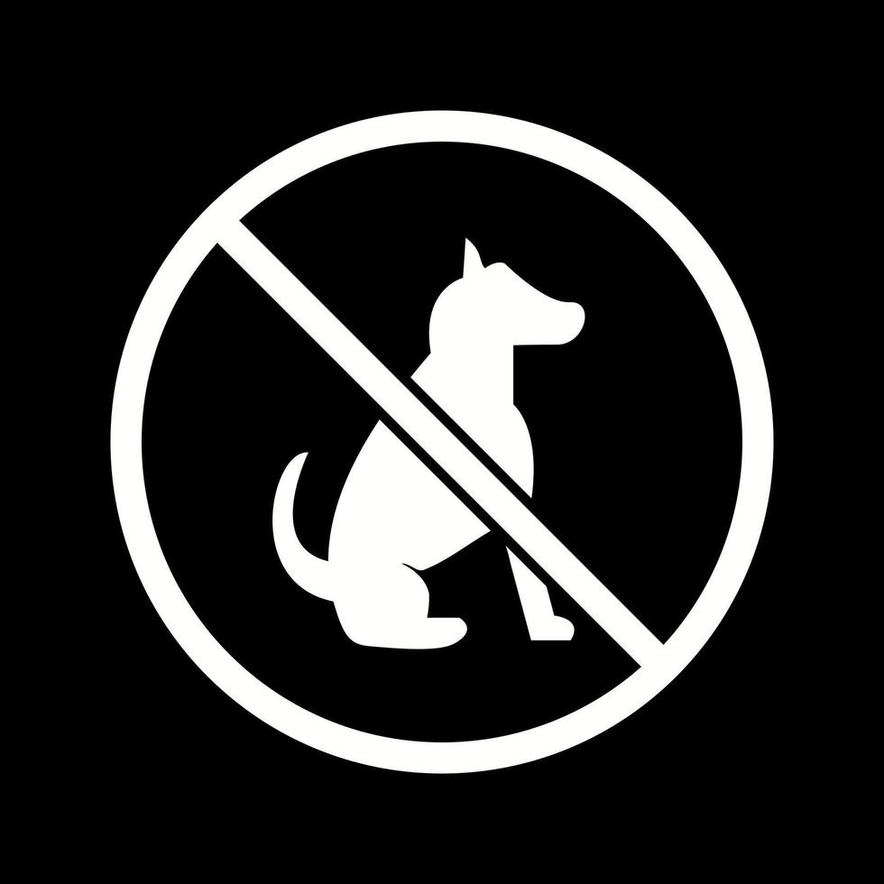 Beautiful No Pet Sign Glyph Vector Icon