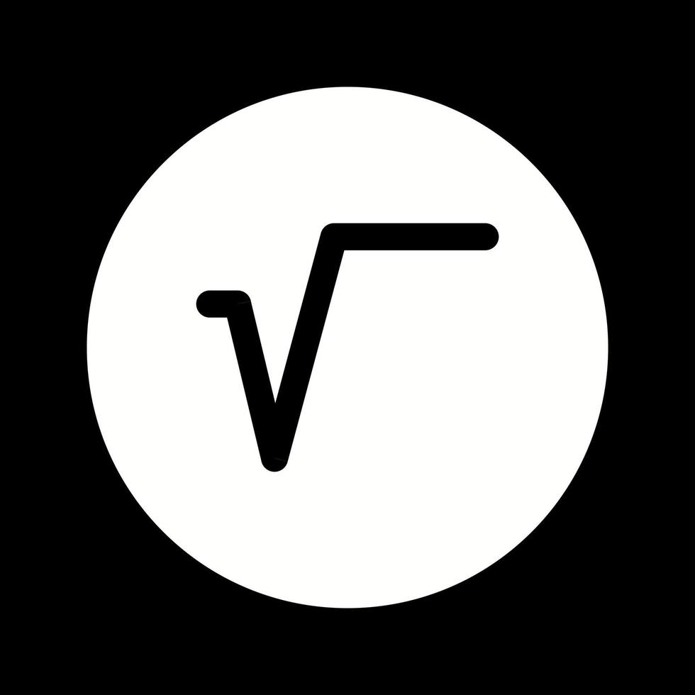 hermoso icono de vector de glifo de símbolo de raíz cuadrada