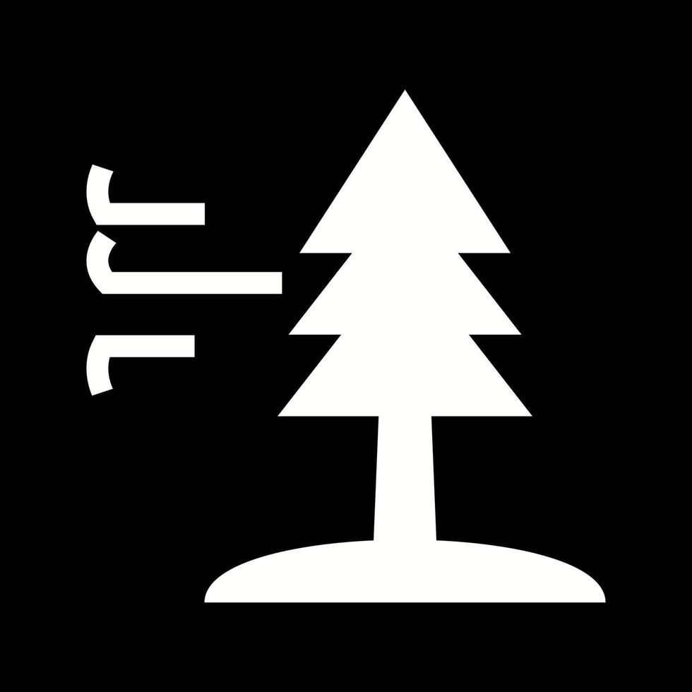 Beautiful Tree In Wind Glyph Vector Icon