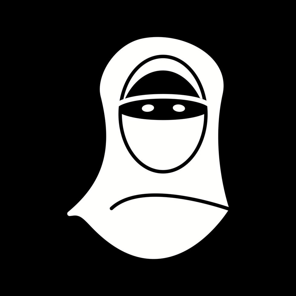 hermosas mujeres con icono de vector de glifo de niqab