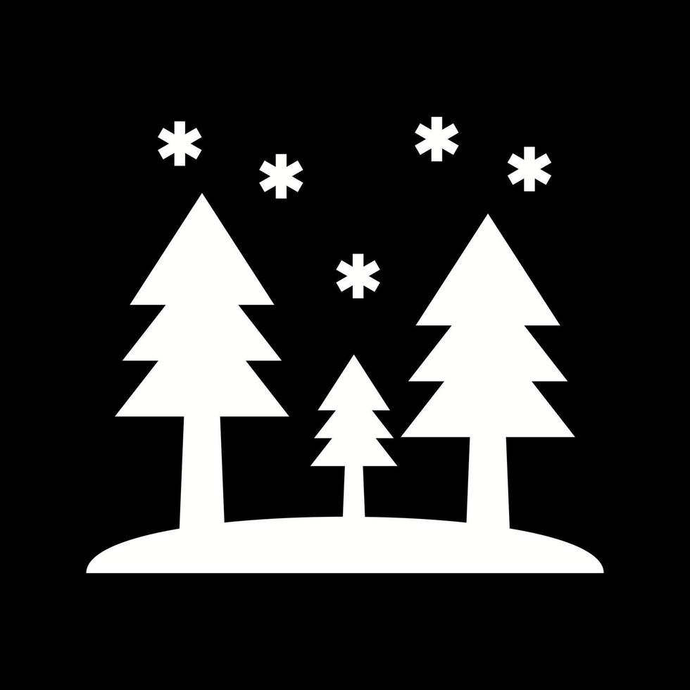 Beautiful Snow In Trees Glyph Vector Icon