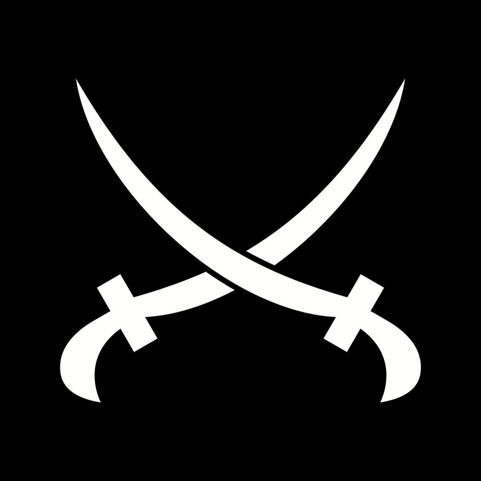 Beautiful Two Swords Glyph Vector Icon