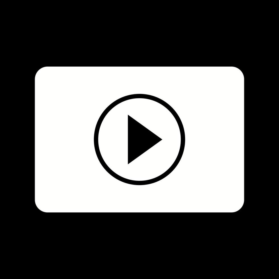 Beautiful Video Player Glyph Vector Icon