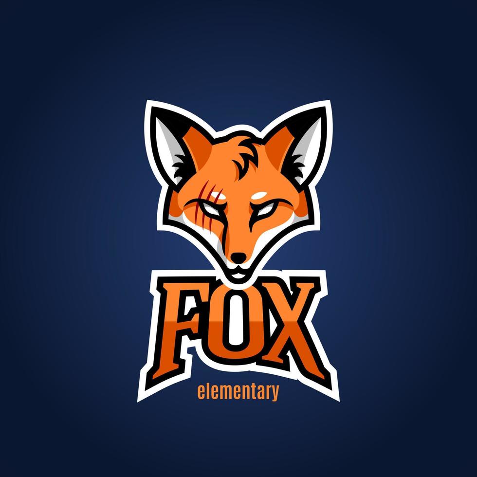 Logo mascot is a fox for sports. vector