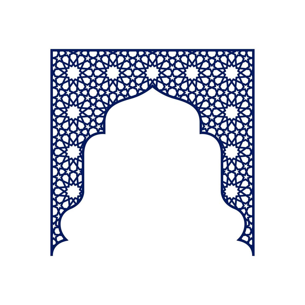 Oriental arch in silhouette style for laser cutting, printing and design. Vector illustration.