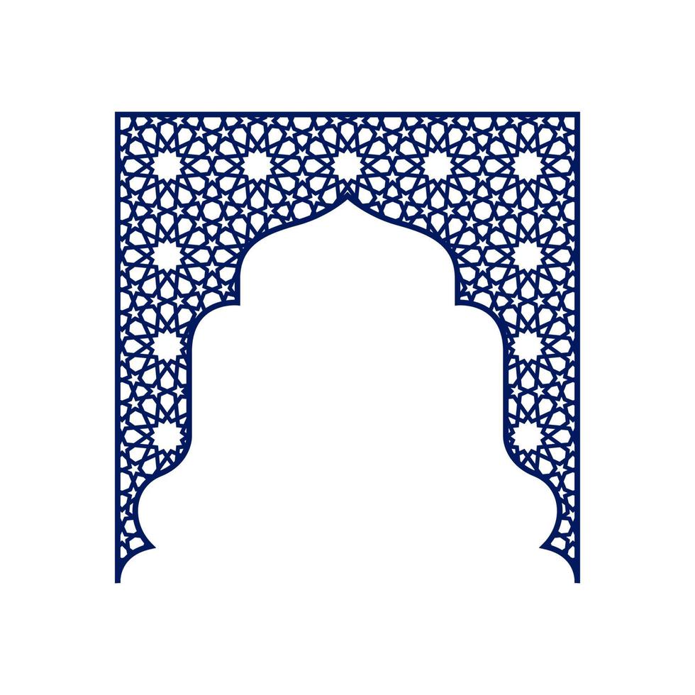 Oriental arch in silhouette style for laser cutting, printing and design. Vector illustration.