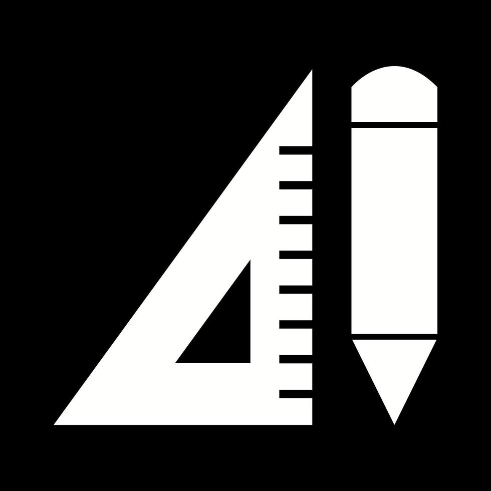 Beautiful Pencil and Set Square Glyph Vector Icon