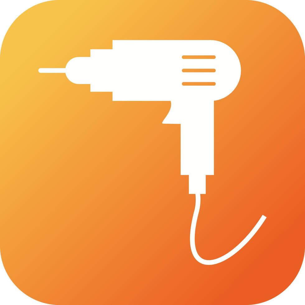 Unique Drill Machine Glyph Vector Icon