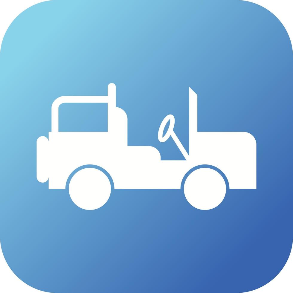Beautiful Safari Jeep Glyph Vector Icon