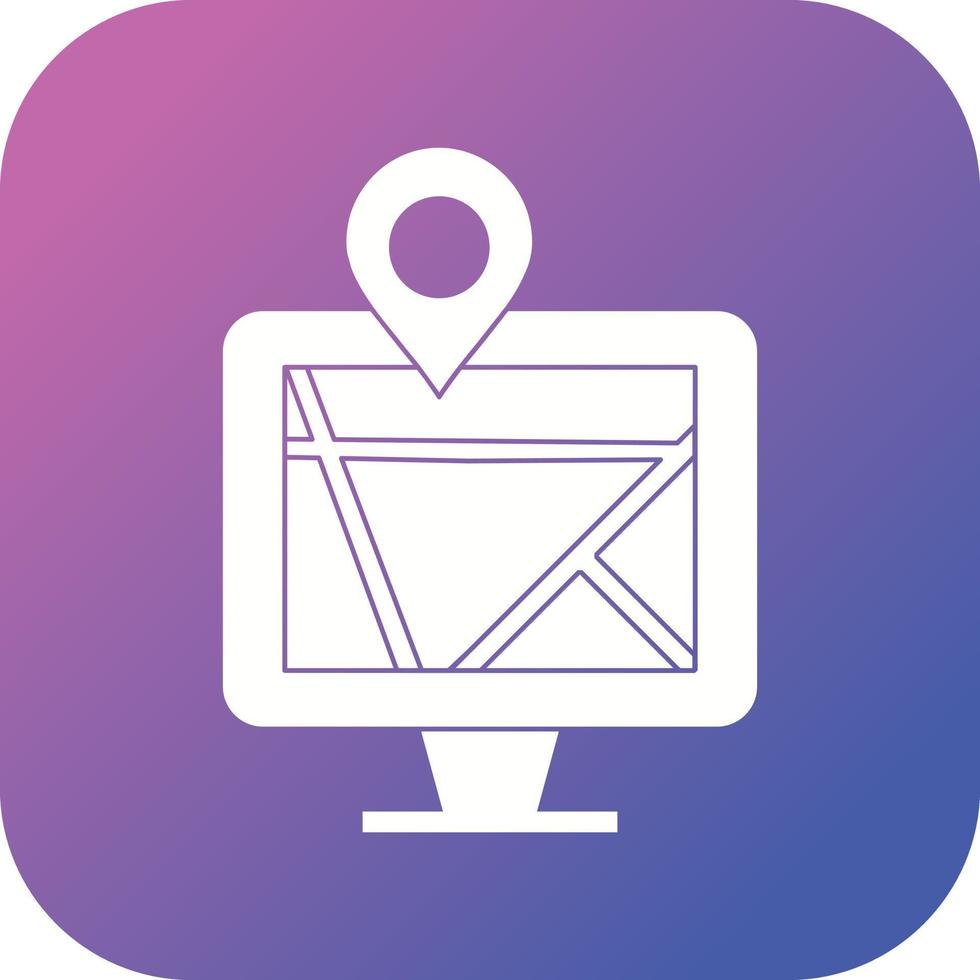Beautiful Maps on computer Vector Glyph icon