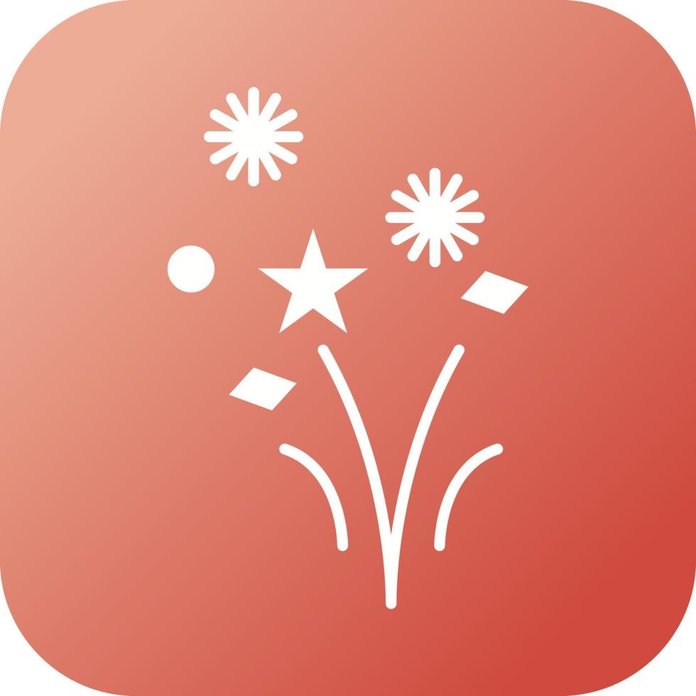 Unique Fireworks Vector Glyph Icon