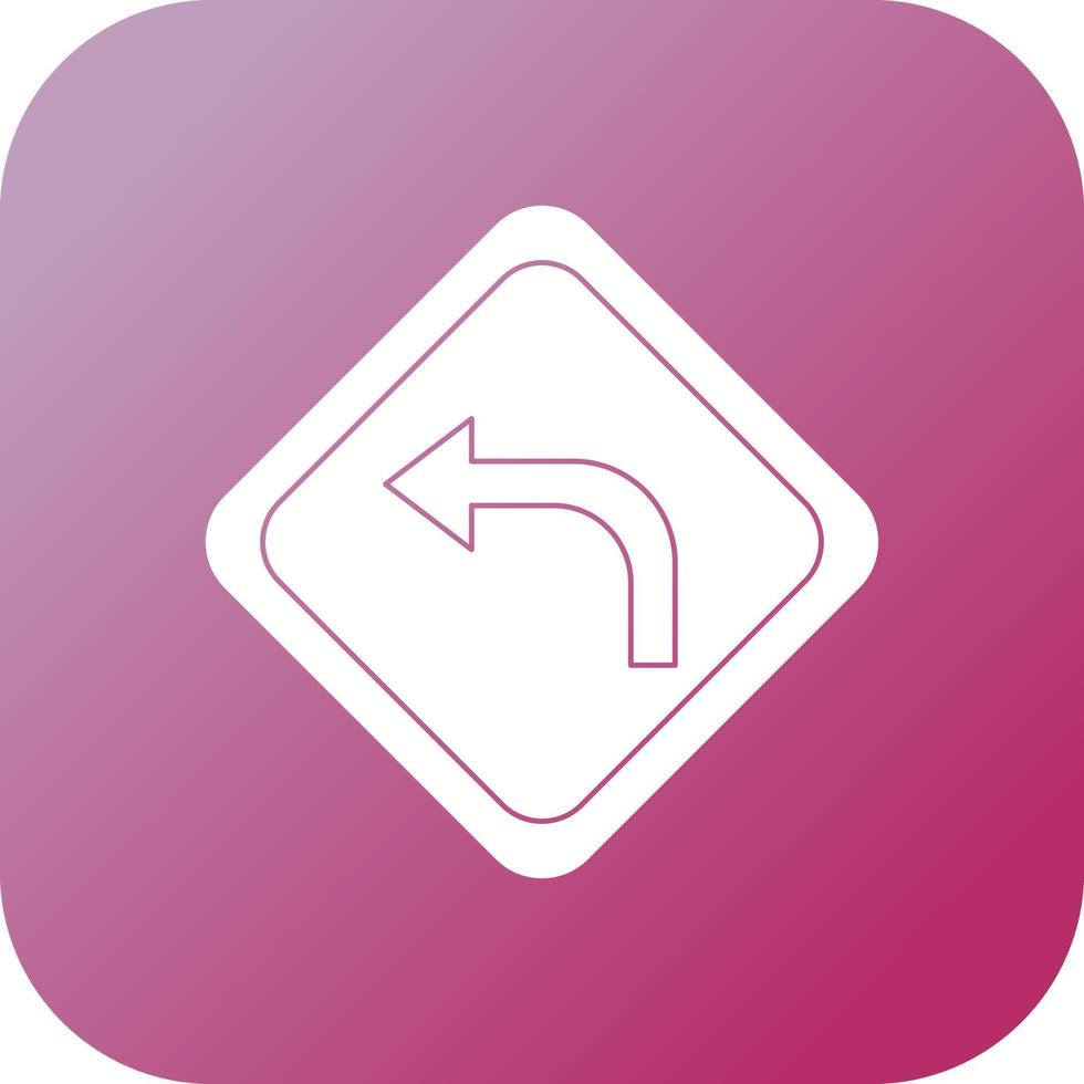 Beautiful Left turn Vector Glyph icon