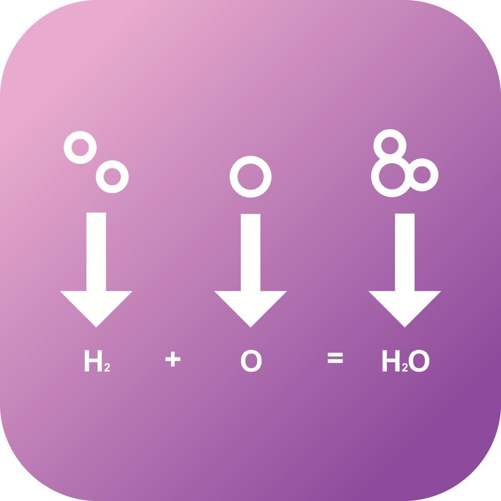 icono de glifo vectorial de fórmula química única vector