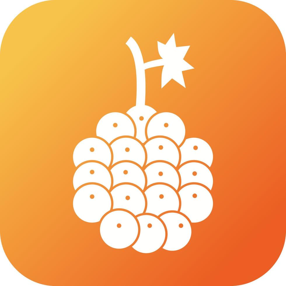 Unique Raspberry Vector Glyph Icon