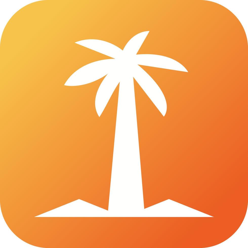 Beautiful Coconut Tree Glyph Vector Icon