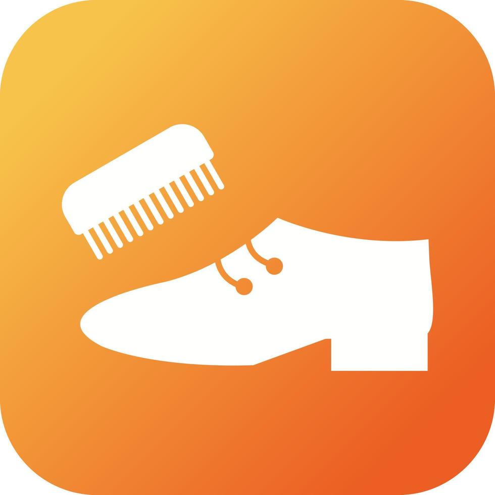 Beautiful Shoe And Brush Glyph Vector Icon