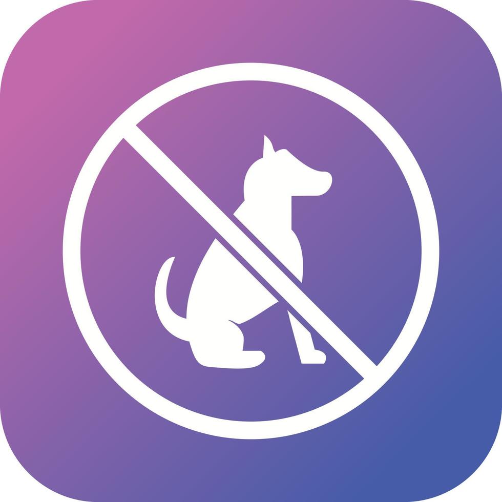 Beautiful No Pet Sign Glyph Vector Icon