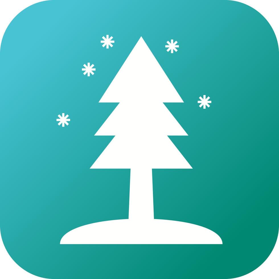 Beautiful Tree in snow Glyph Vector Icon
