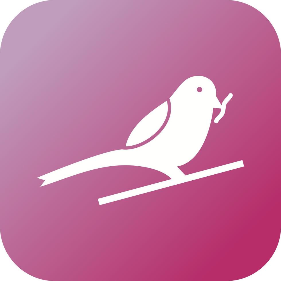 Unique Sparrow Eating insect Vector Glyph Icon