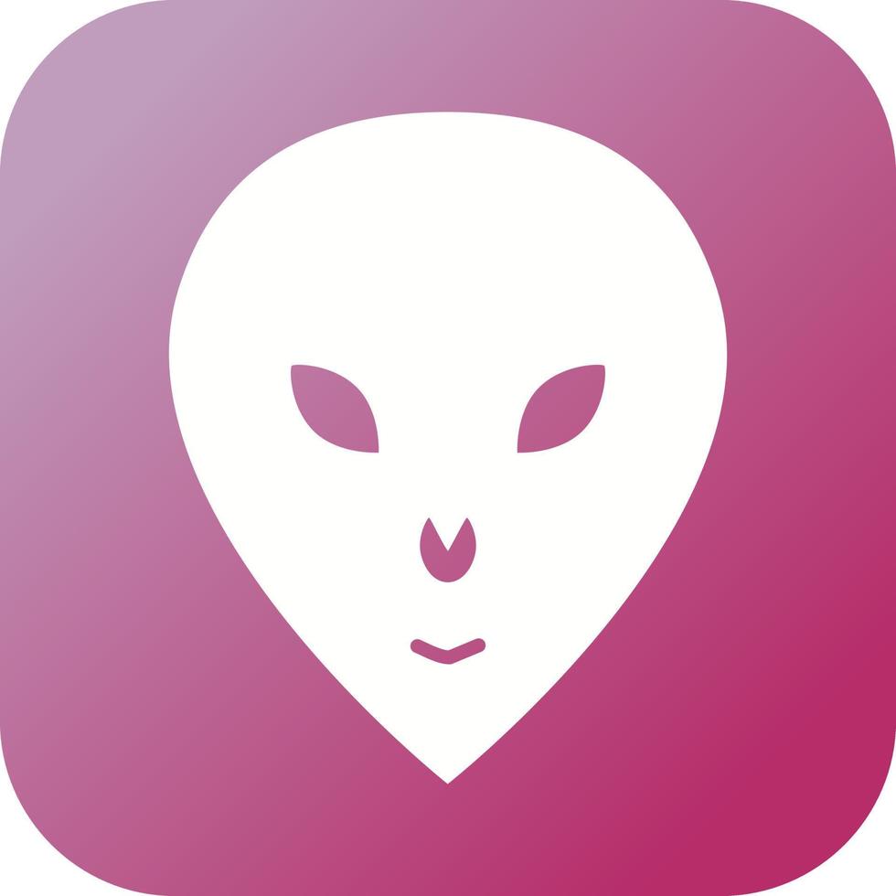 Unique Alien Face Vector Glyph Icon