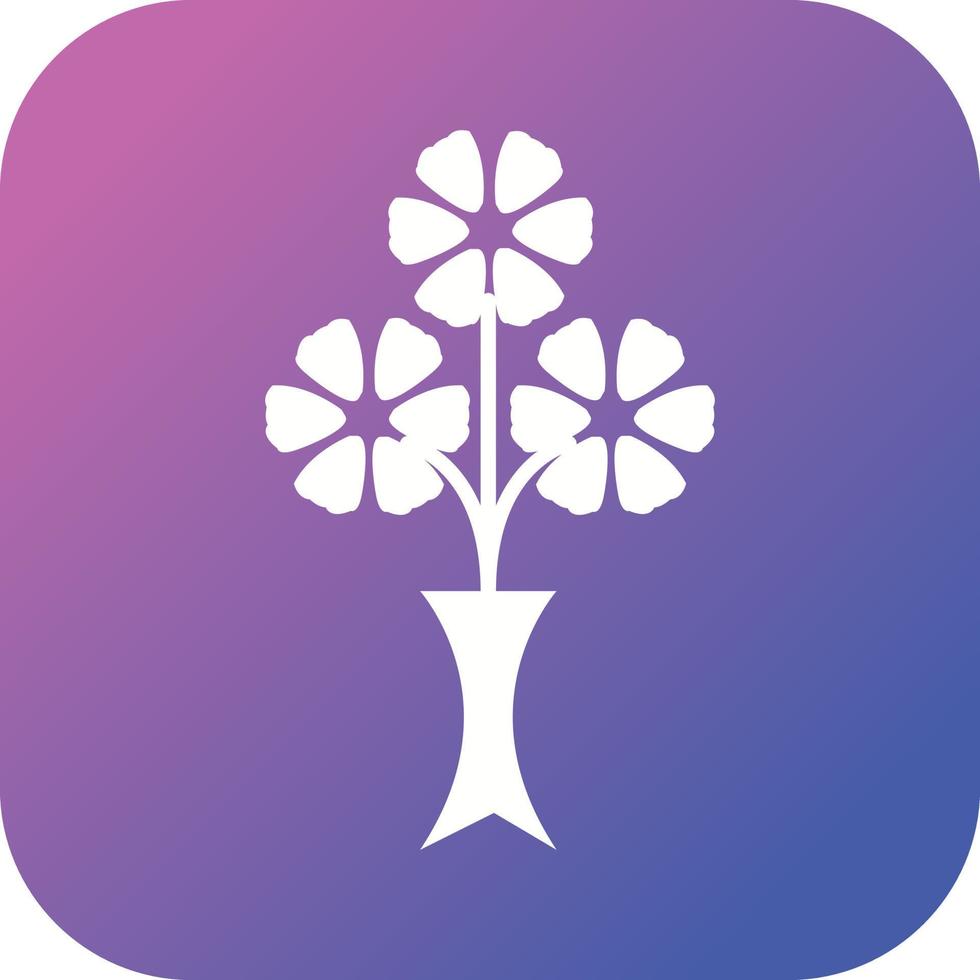 Unique Flower Bunch Vector Glyph Icon