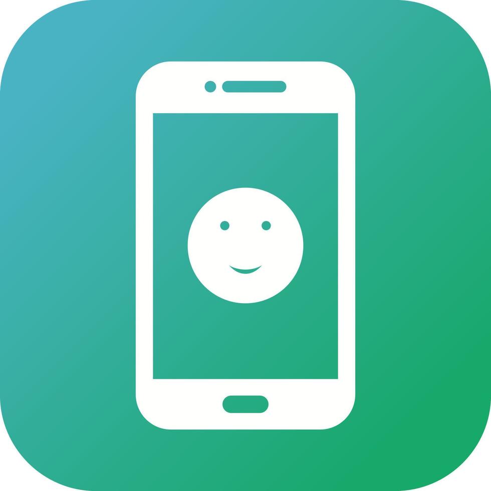 Unique Happy Face Vector Glyph Icon