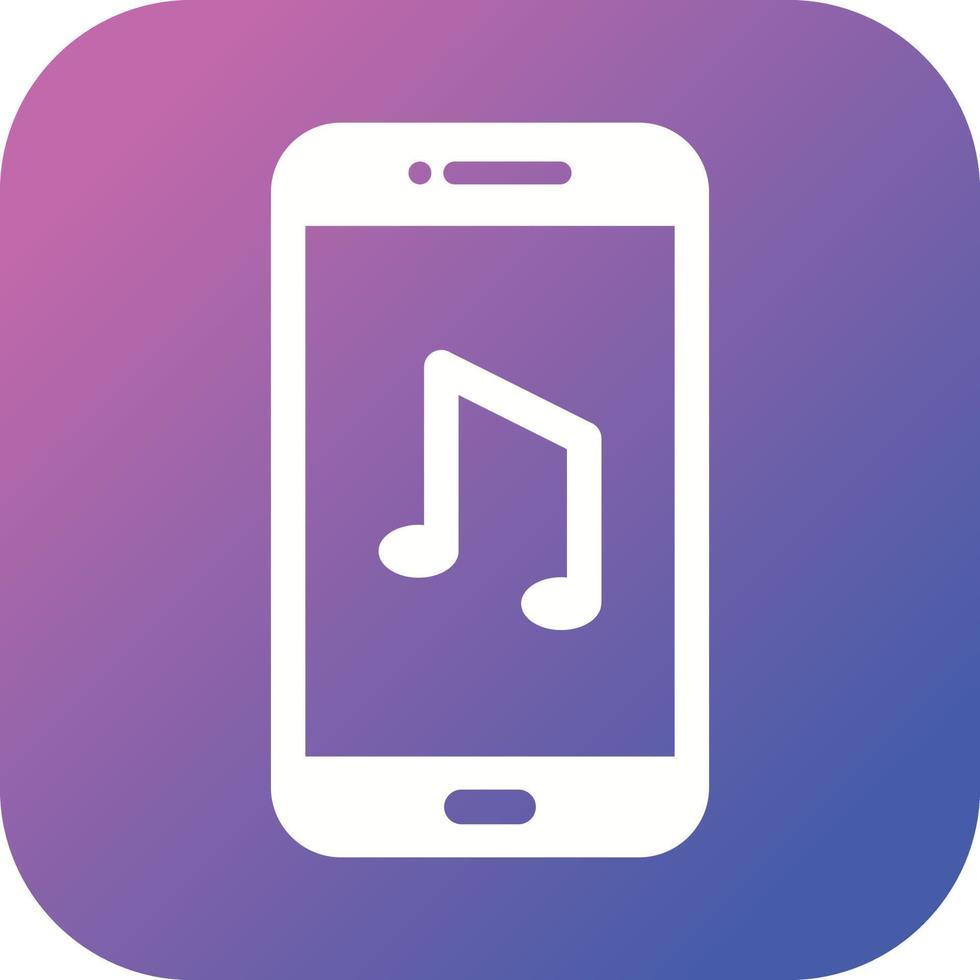 icono de glifo de vector de aplicación de música única