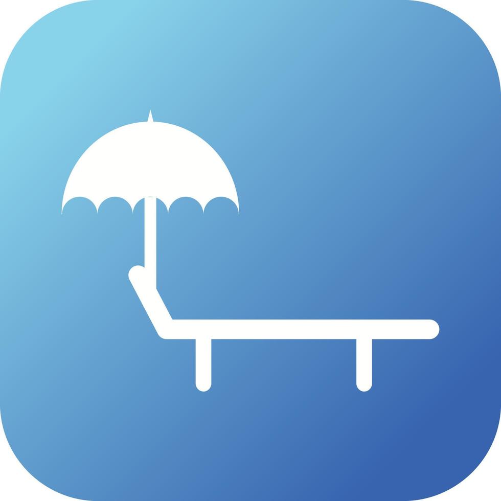 Unique Sunbathing Chair Vector Glyph Icon