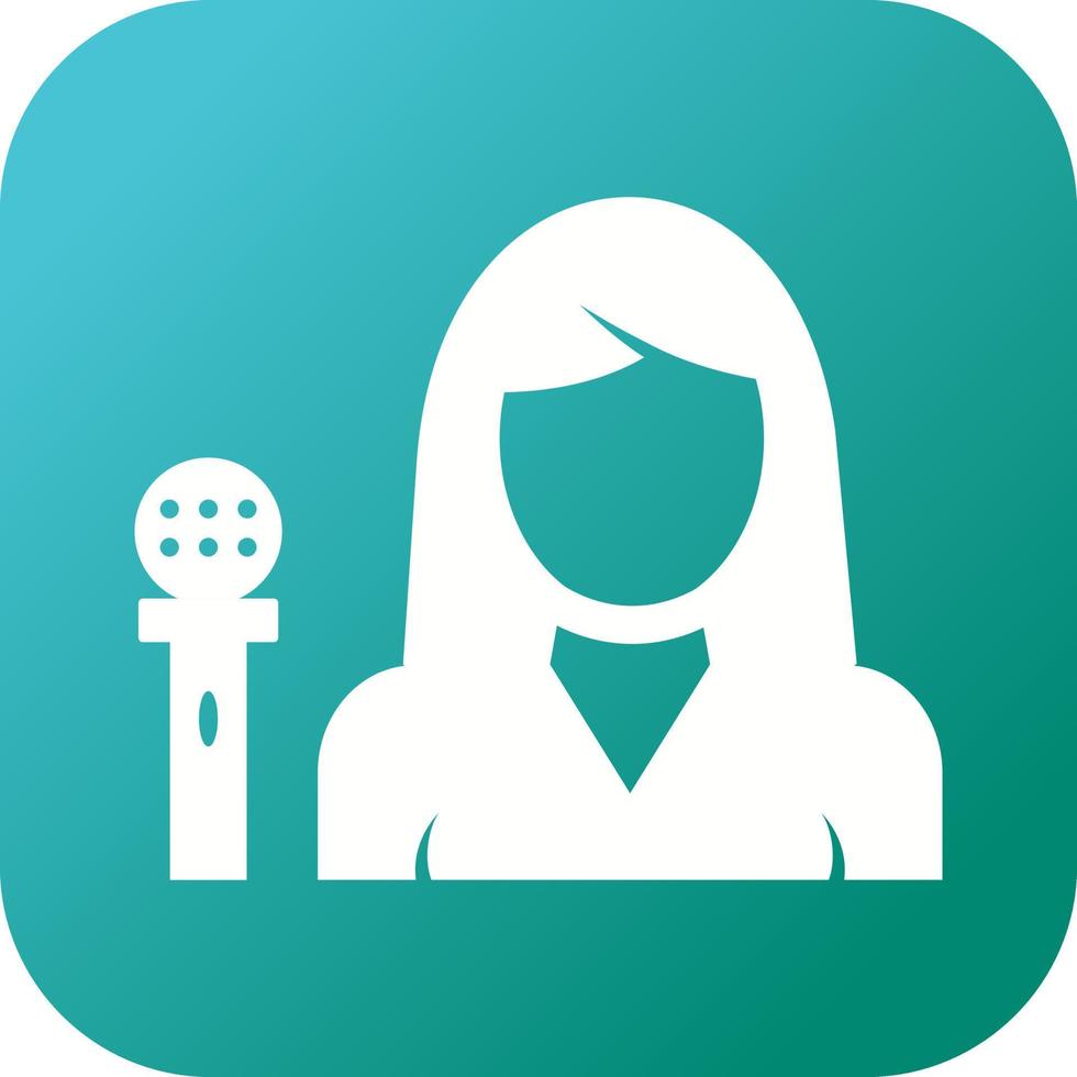 Unique Female Anchors Vector Glyph Icon