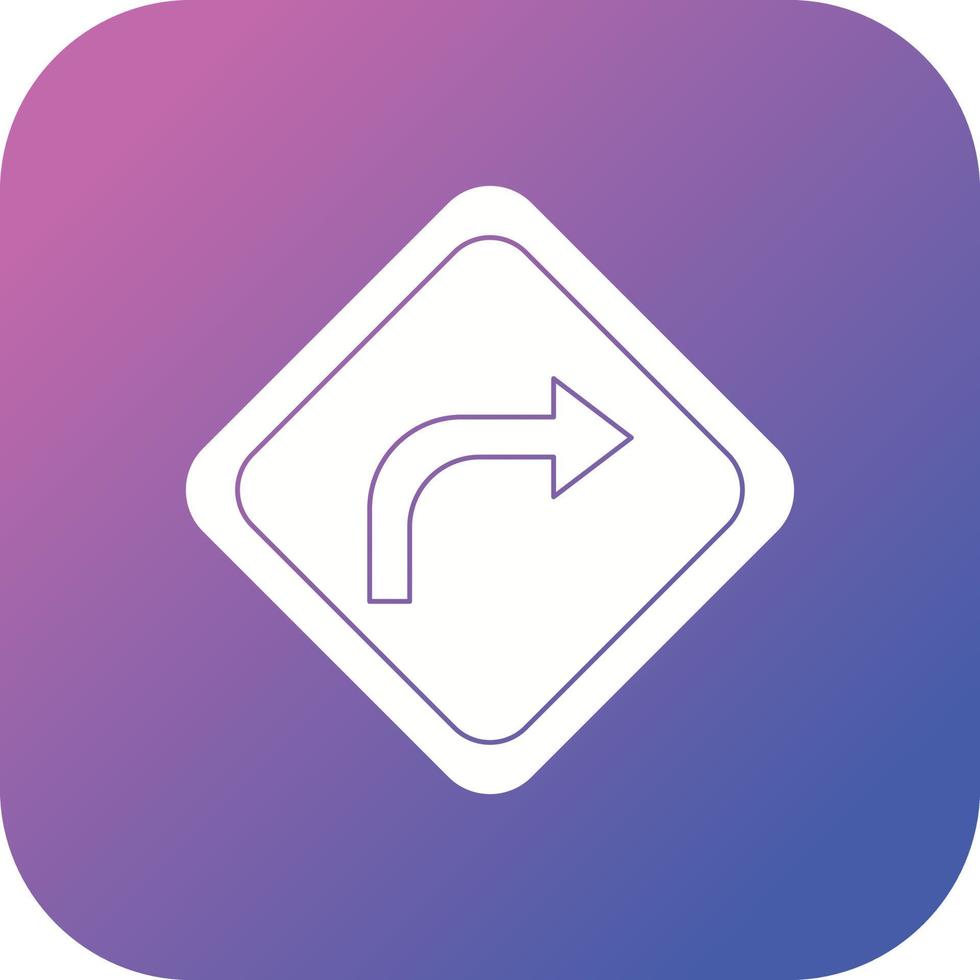 Beautiful Right turn ahead Vector Glyph icon