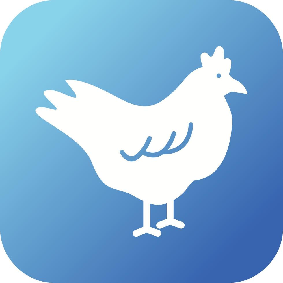 Beautiful Chicken Glyph Vector Icon