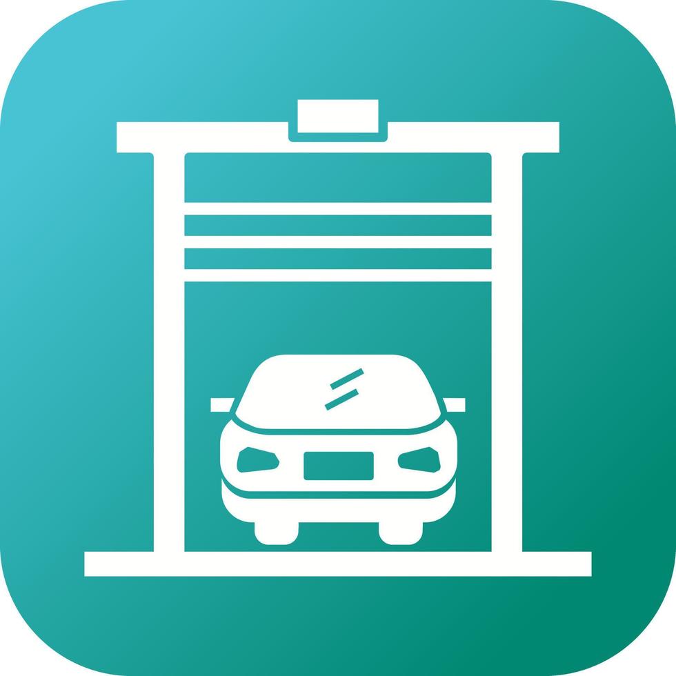 Beautiful Car in garage Vector Glyph Icon