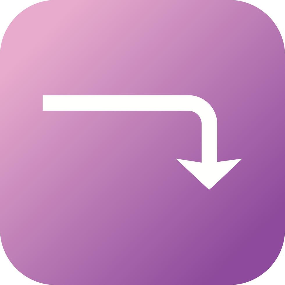 Beautiful Turn Down Glyph Vector Icon