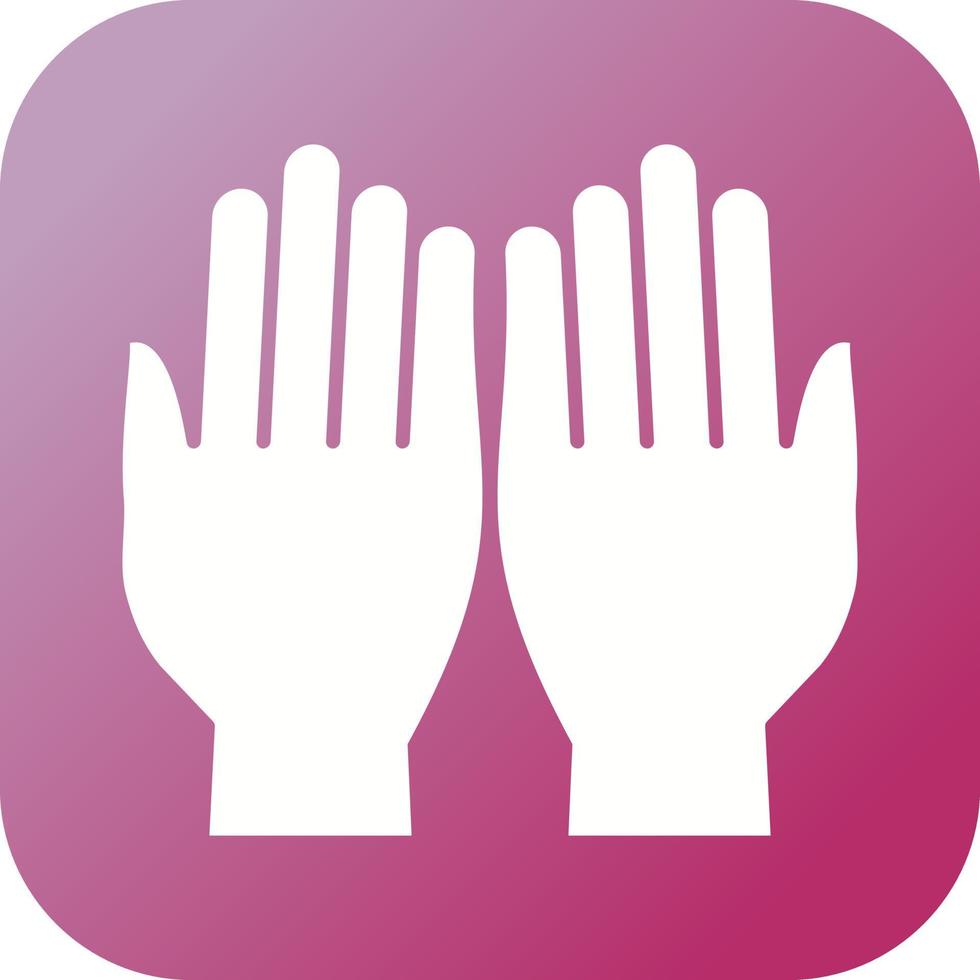 Beautiful Praying Hand Glyph Vector Icon