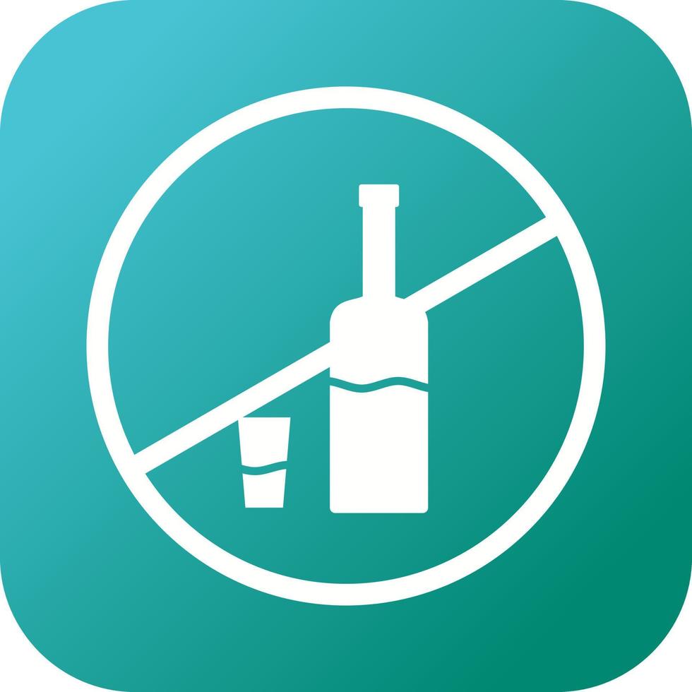Beautiful No Drink Glyph Vector Icon