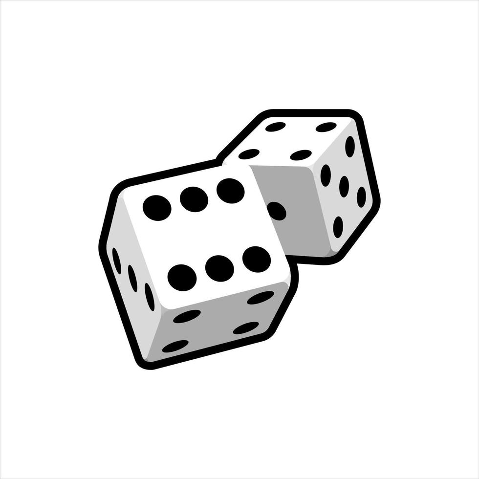 dos dados realistas que caen sobre un fondo blanco. diseño de casino para aplicaciones web, infografías, publicidad, diseño. ilustración vectorial vector