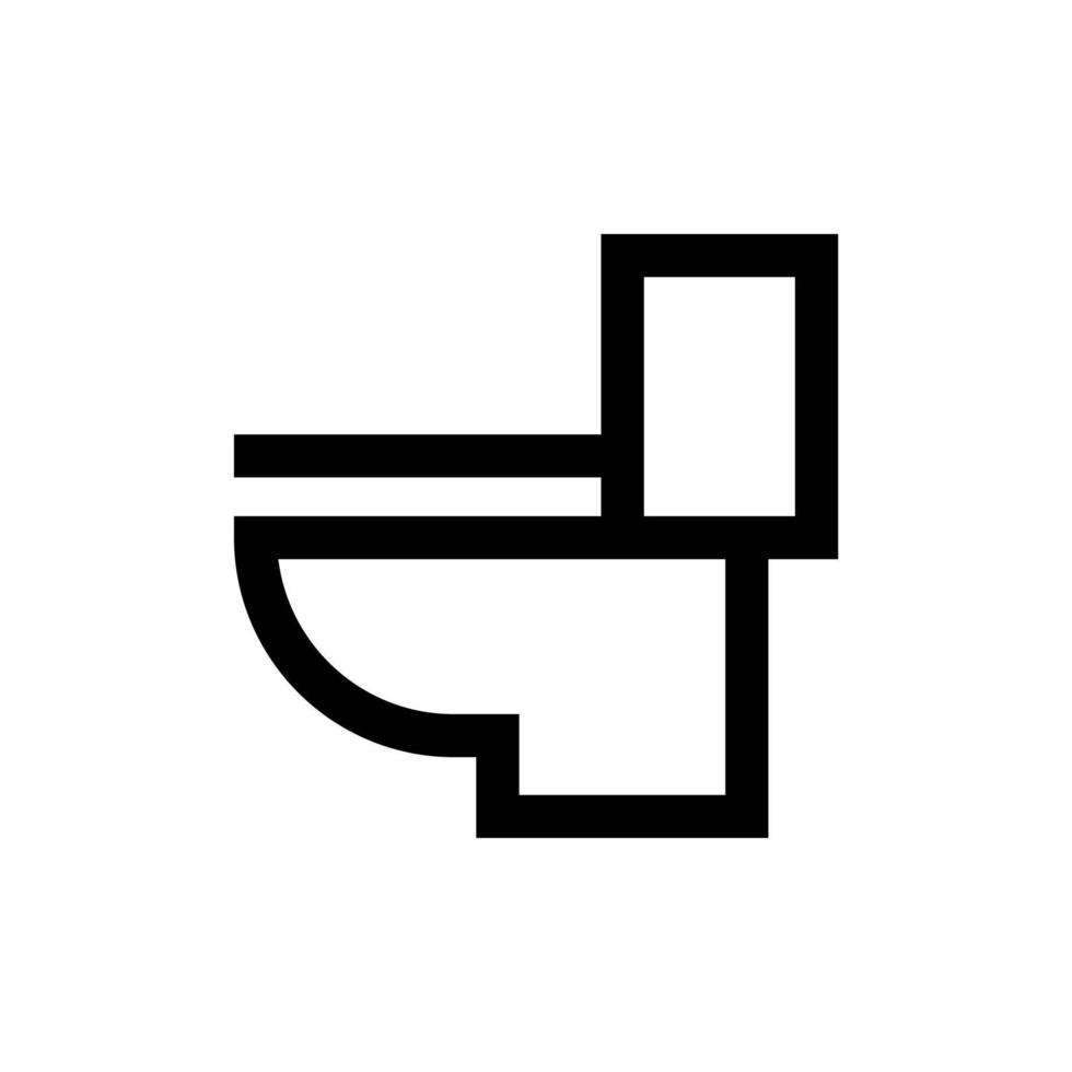 Outline bold icon. Toilet emblem. bathroom Vector illustration