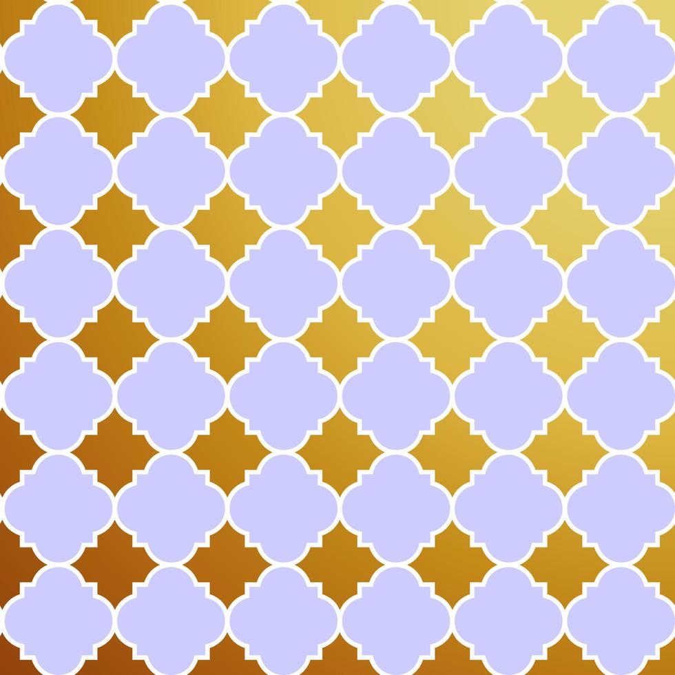 Patrón de estrella arabesco con fondo púrpura y dorado, ilustración vectorial vector