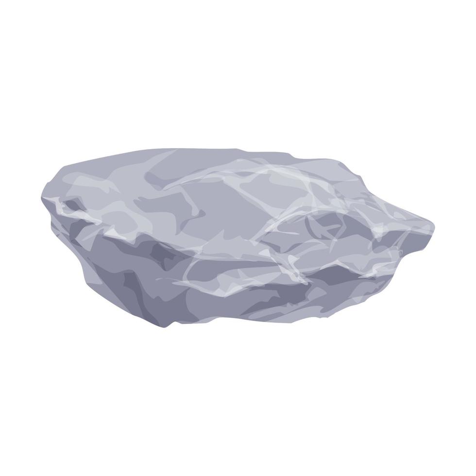 Big stone in gray color in realistic style for printing and decoration.Vector illustration. vector