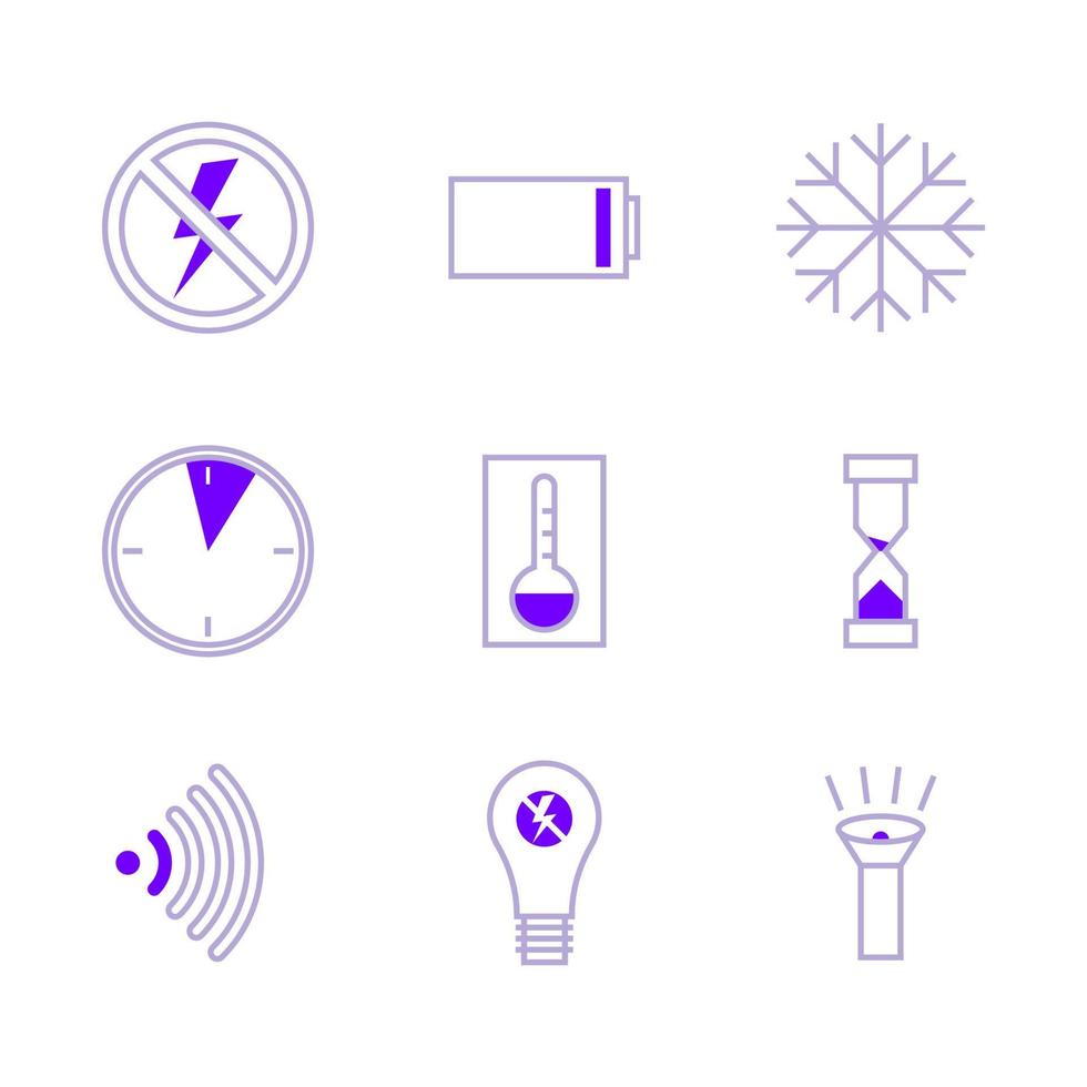 Set of linear icons related to power outages. Vector illustration