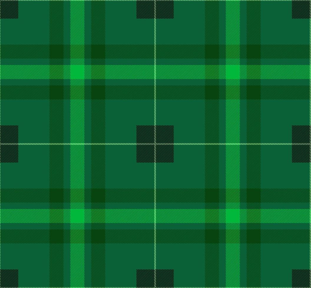 tartán a cuadros negro blanco rojo línea tela textura fondo verde patrón sin costuras, jaula escocesa, decoración de Navidad de año nuevo, ilustración vectorial vector